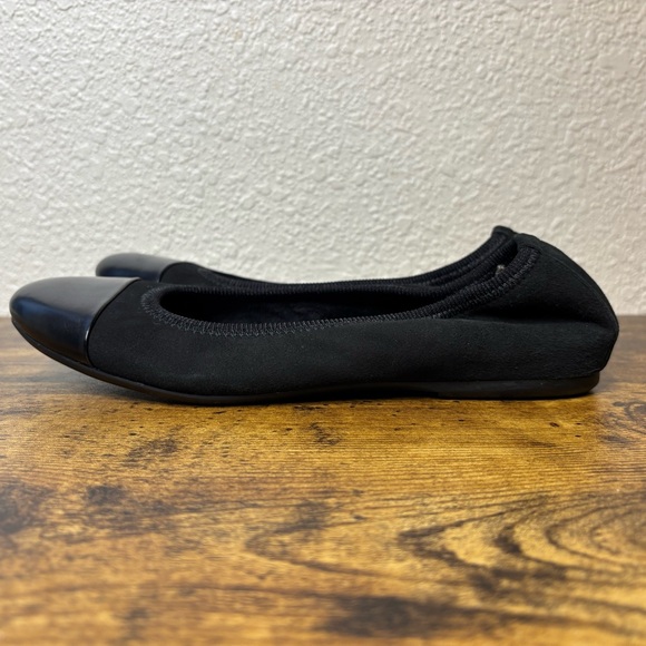 Frau Women’s 6 Black Suede Leather Ballerina Flats Slip On Shoes Made in Italy - Picture 3 of 7
